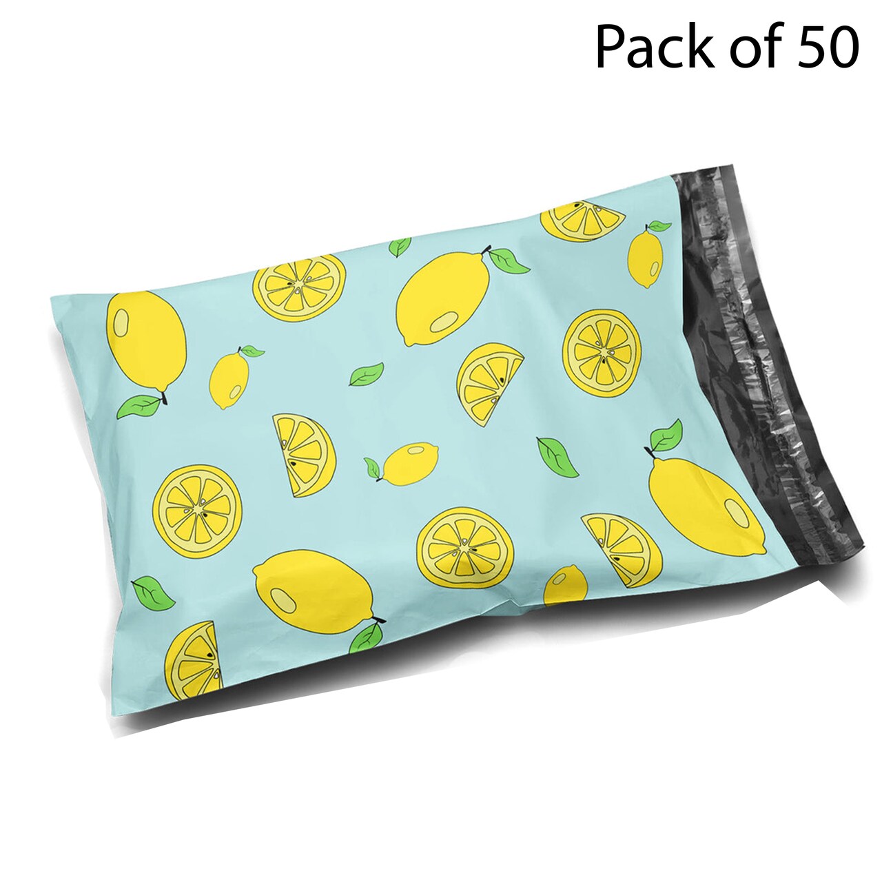 10 x 13 Glossy Lemon Decorative Plastic Poly Mailer Bags Waterproof Shipping Mailing Envelope 2 Mil for Apparel, Clothes, Shirts, Books – Permanent Adhesive Seal
